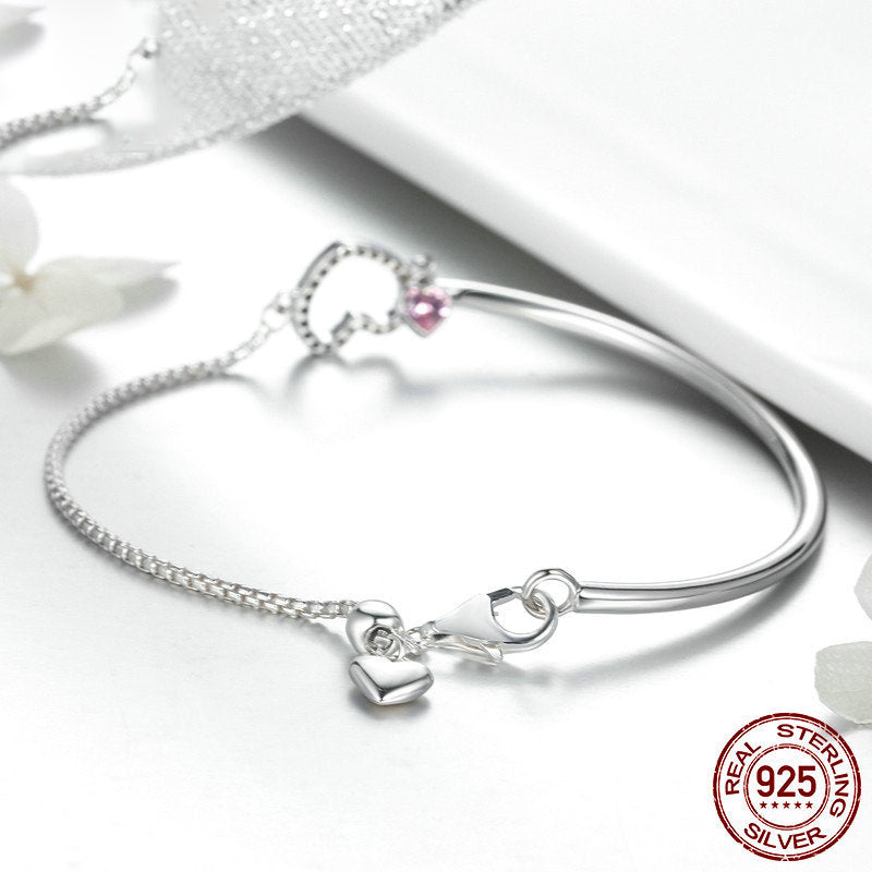 S925 heart silver bracelet