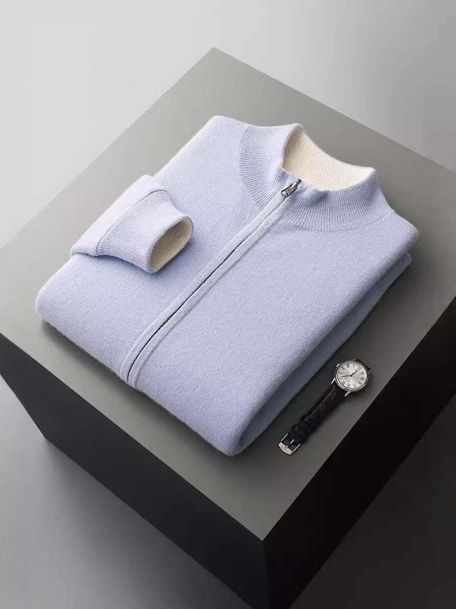 Wool Zip-Up Cardigan