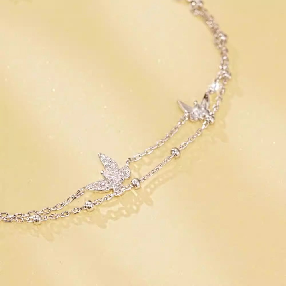 Double layer butterfly bracelet s925