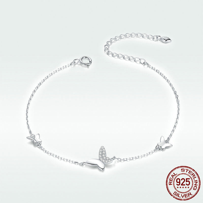 925 Silver Butterfly Dancing Bracelet
