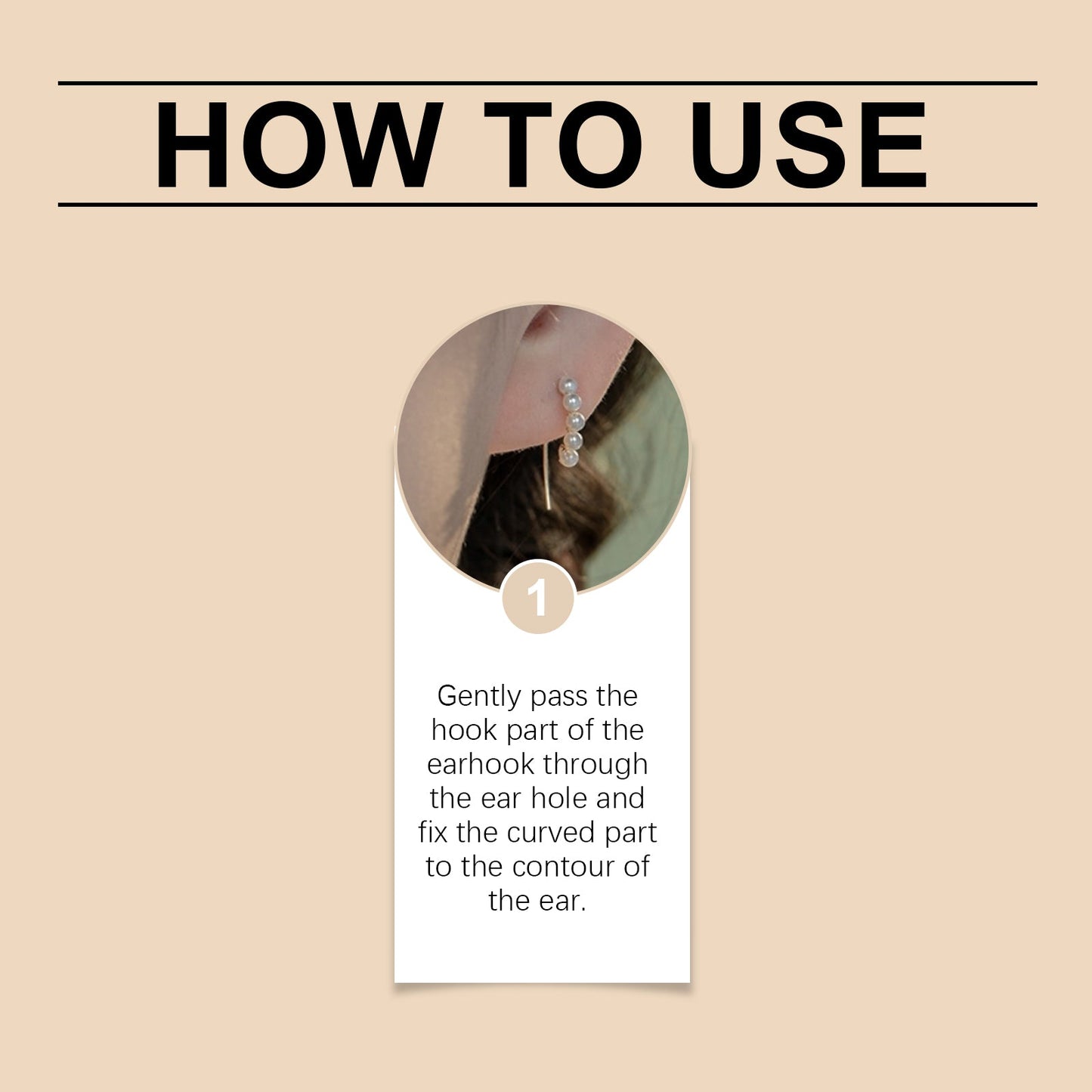Hoexe Pearl Twist Ear Hook All-In-One Ear clip