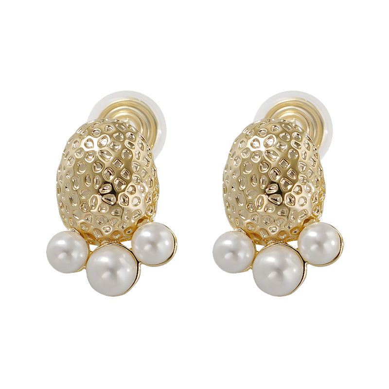Imitation Pearl Stainless Steel Stud Earrings