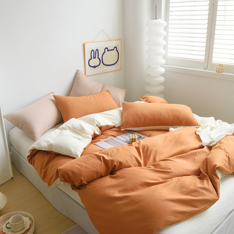 Solid Color 4 Piece Bedding Set