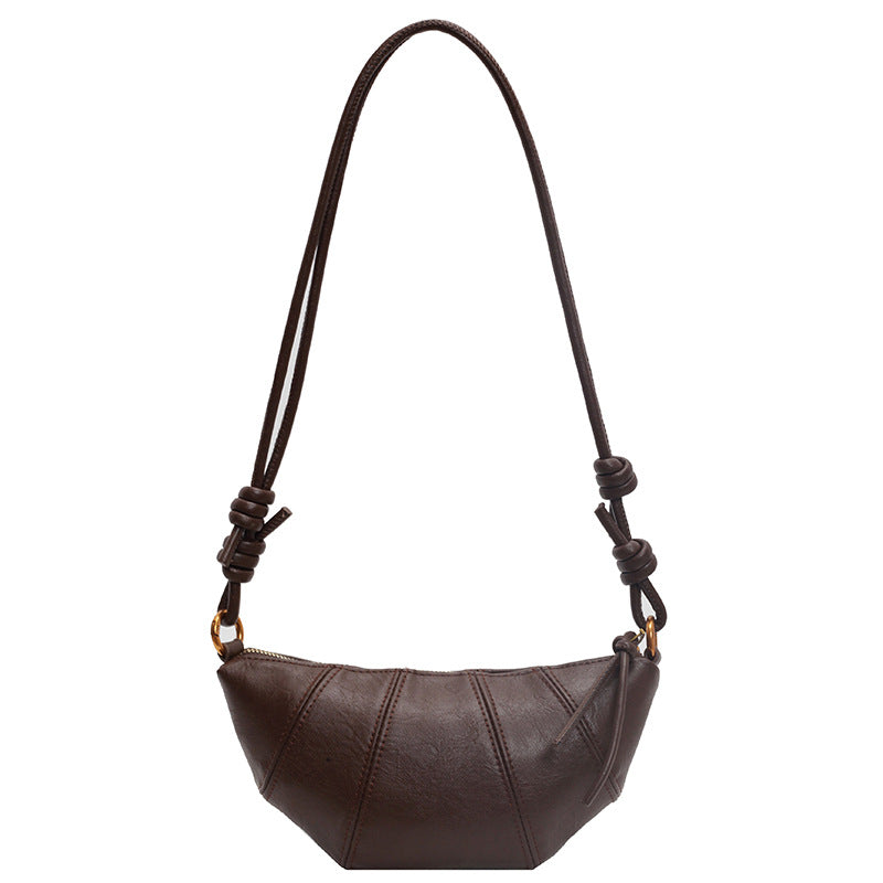 Brown crossbody horn bag