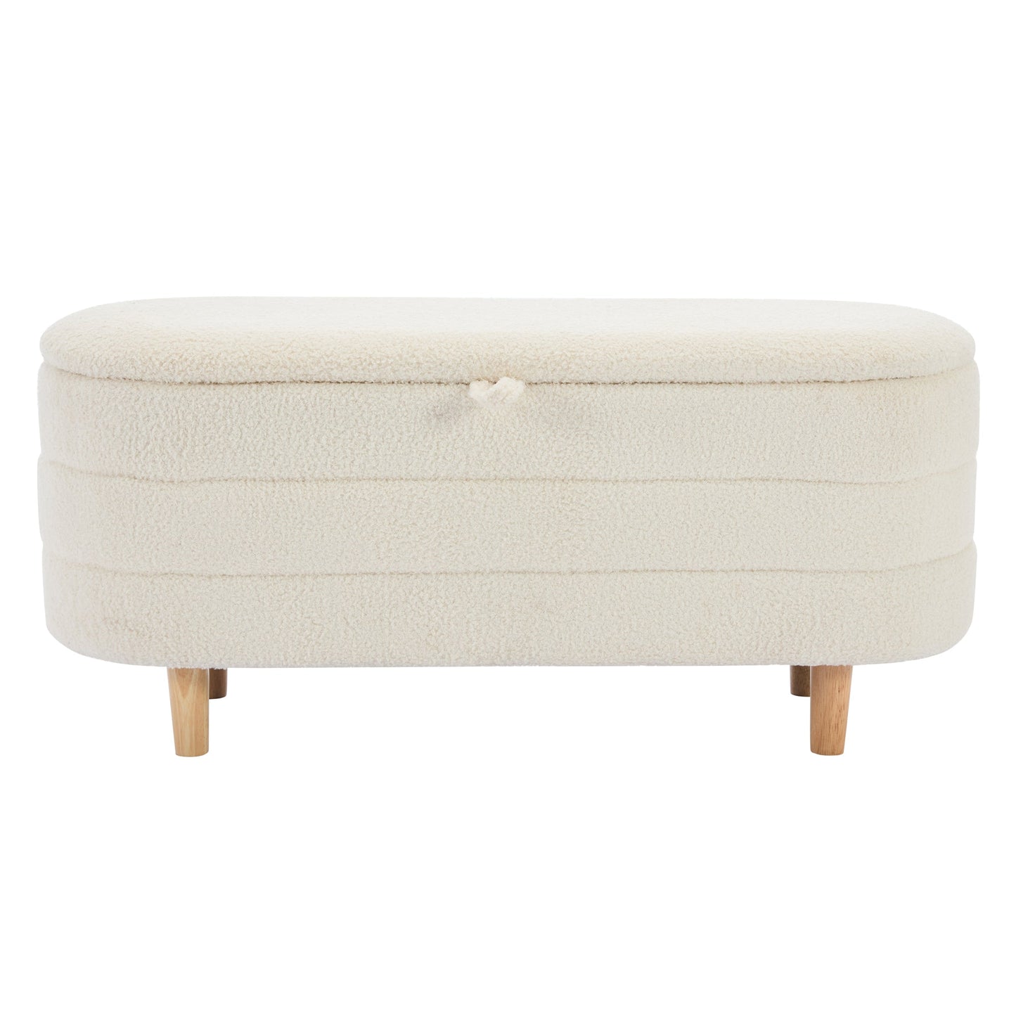 Sherpa Fabric Storage Ottoman
