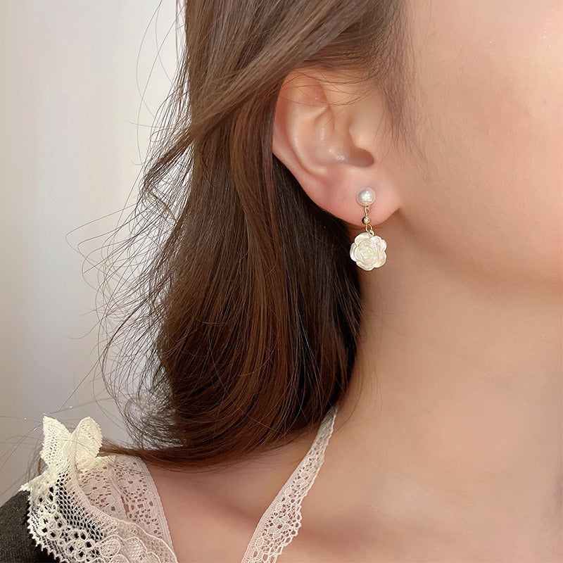 Camellia flower earrings