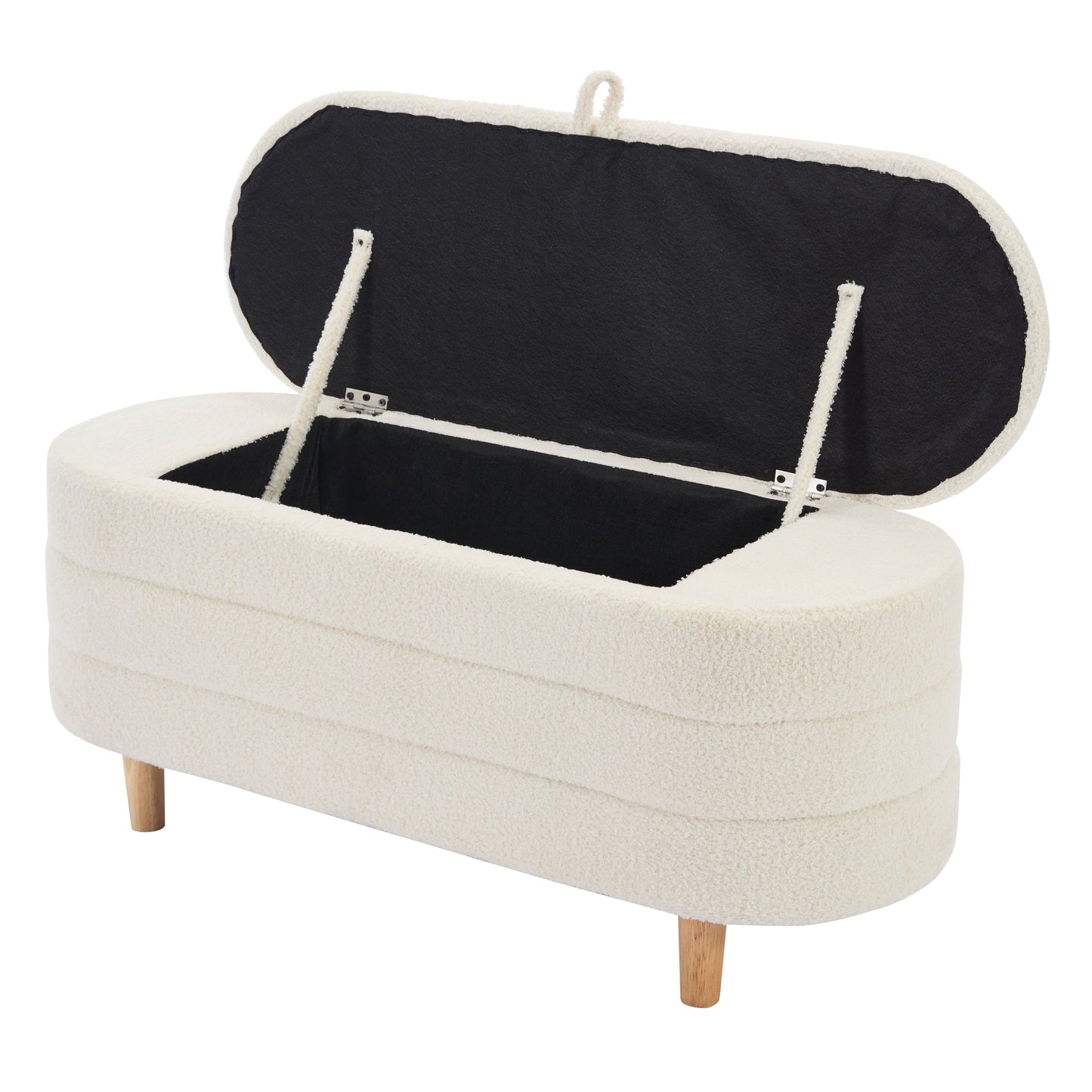 Sherpa Fabric Storage Ottoman