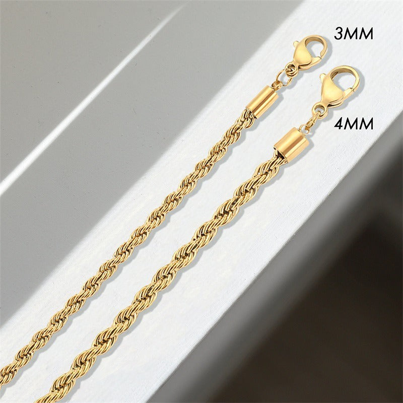 Twist Chain Necklace Stainless Steel Necklace