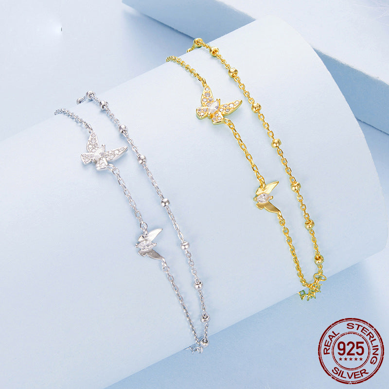 Double layer butterfly bracelet s925