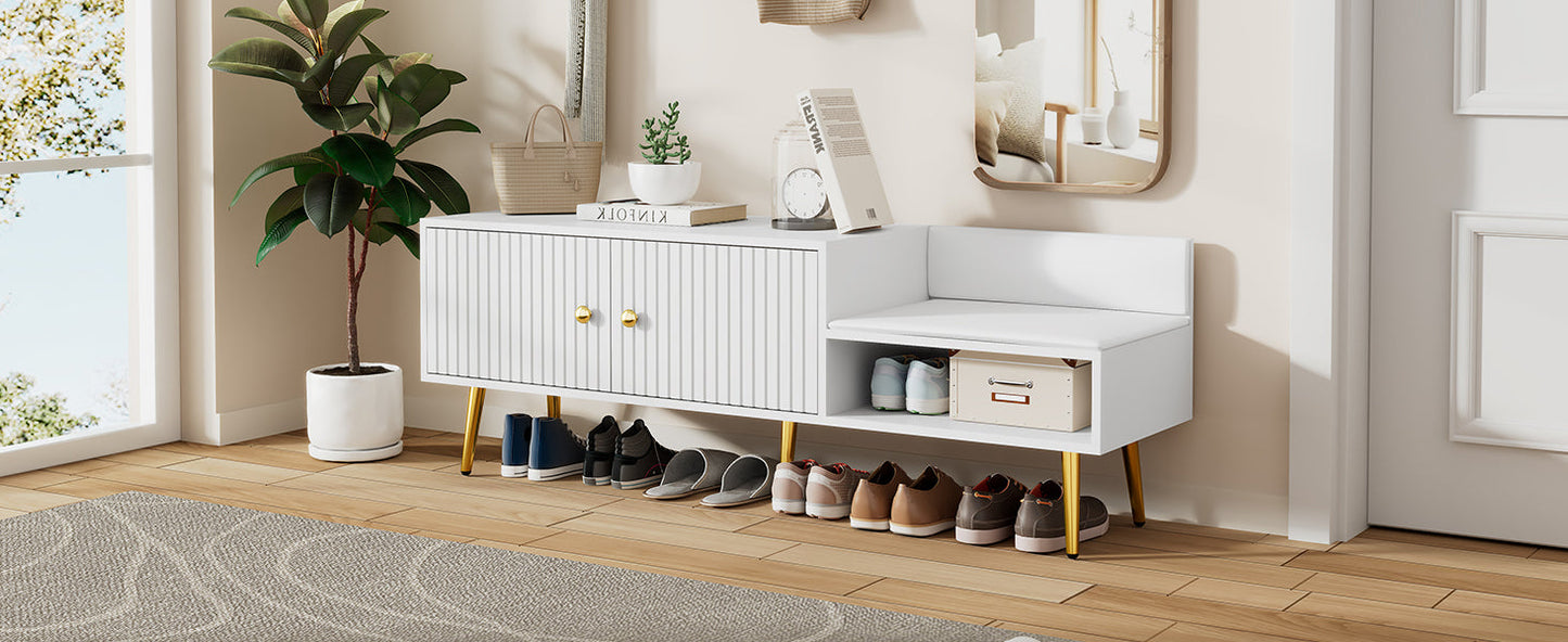 Shoe Storage Bench with Hidden Storage
