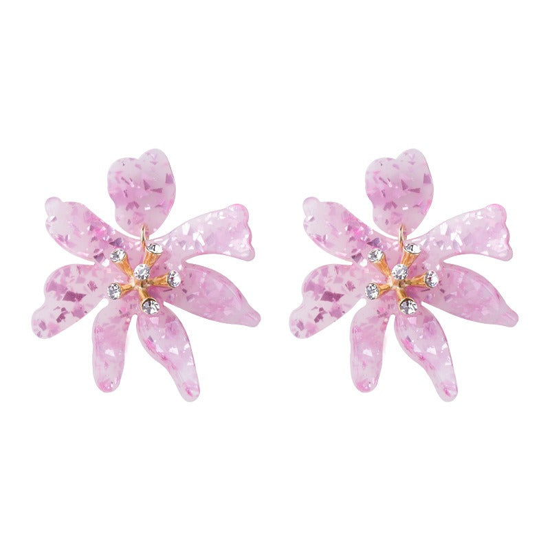 Resin acrylic flower shaped earrings