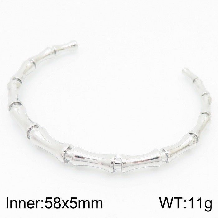 Bamboo Joint Design Stainless Steel Bracelet