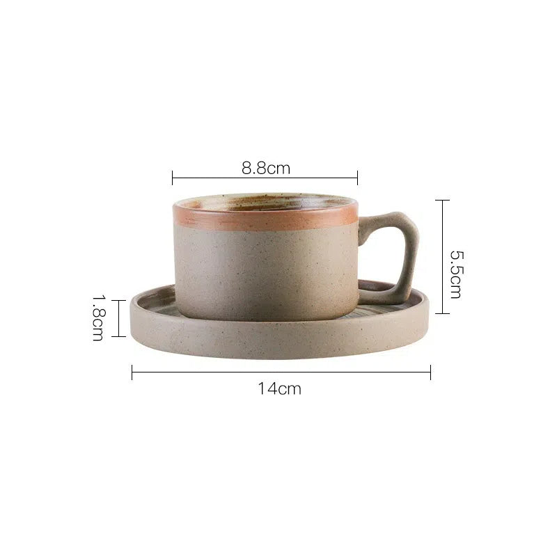 Coarse pottery coffee cup