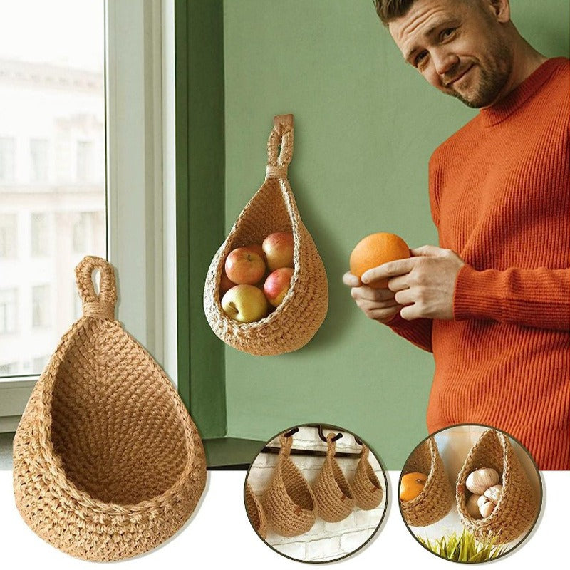 Wall hanging vegetable and fruit storage basket