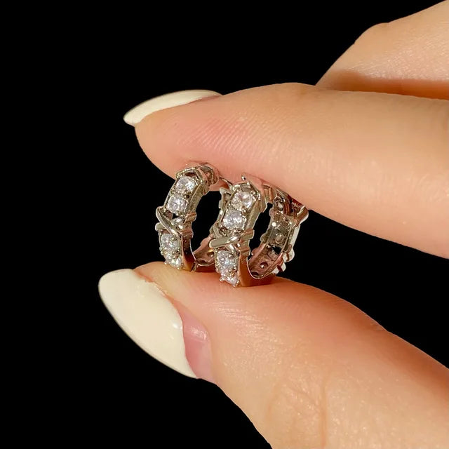 Vintage CC Design Hoop Earrings