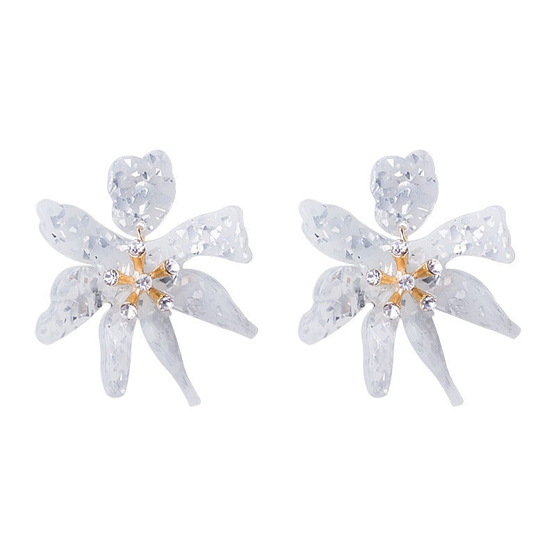 Resin acrylic flower shaped earrings