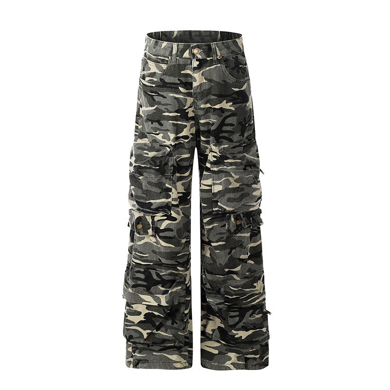 Multi pocket straight leg pants