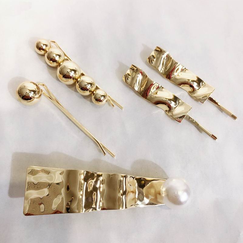 Gold Color Ball Hair Clips