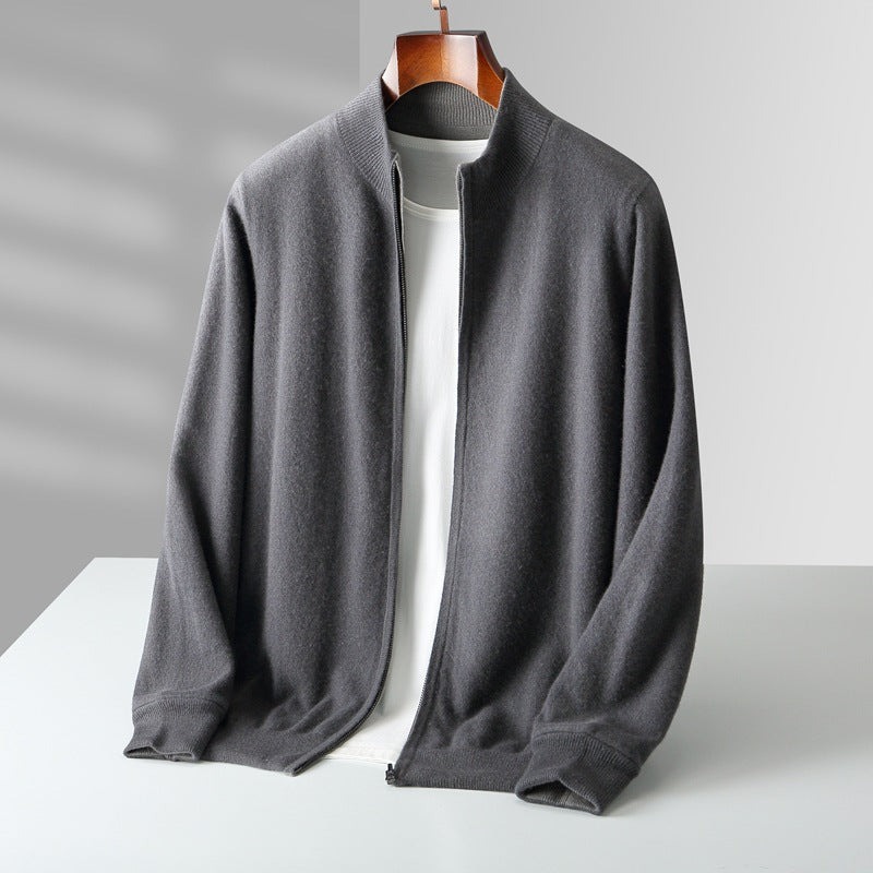 Wool Zip-Up Cardigan