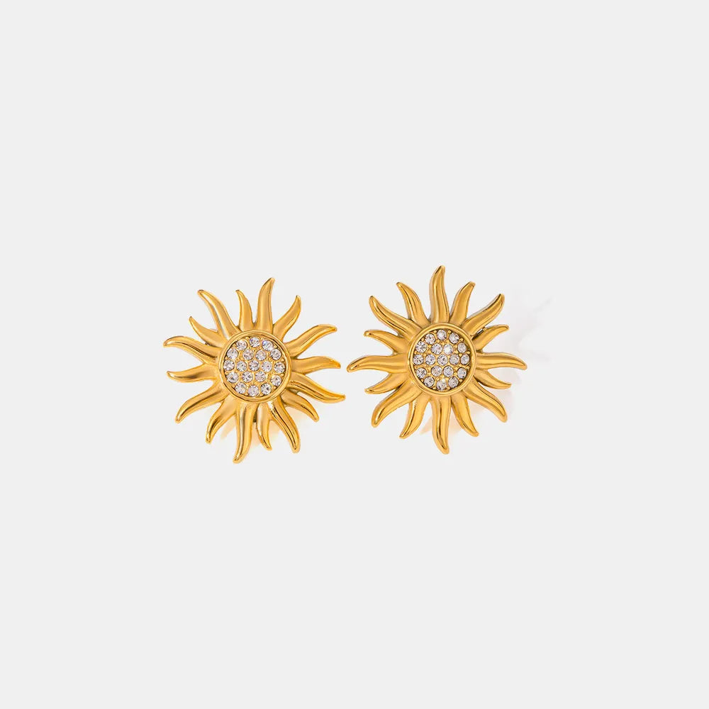 Stainless steel sunflower earrings