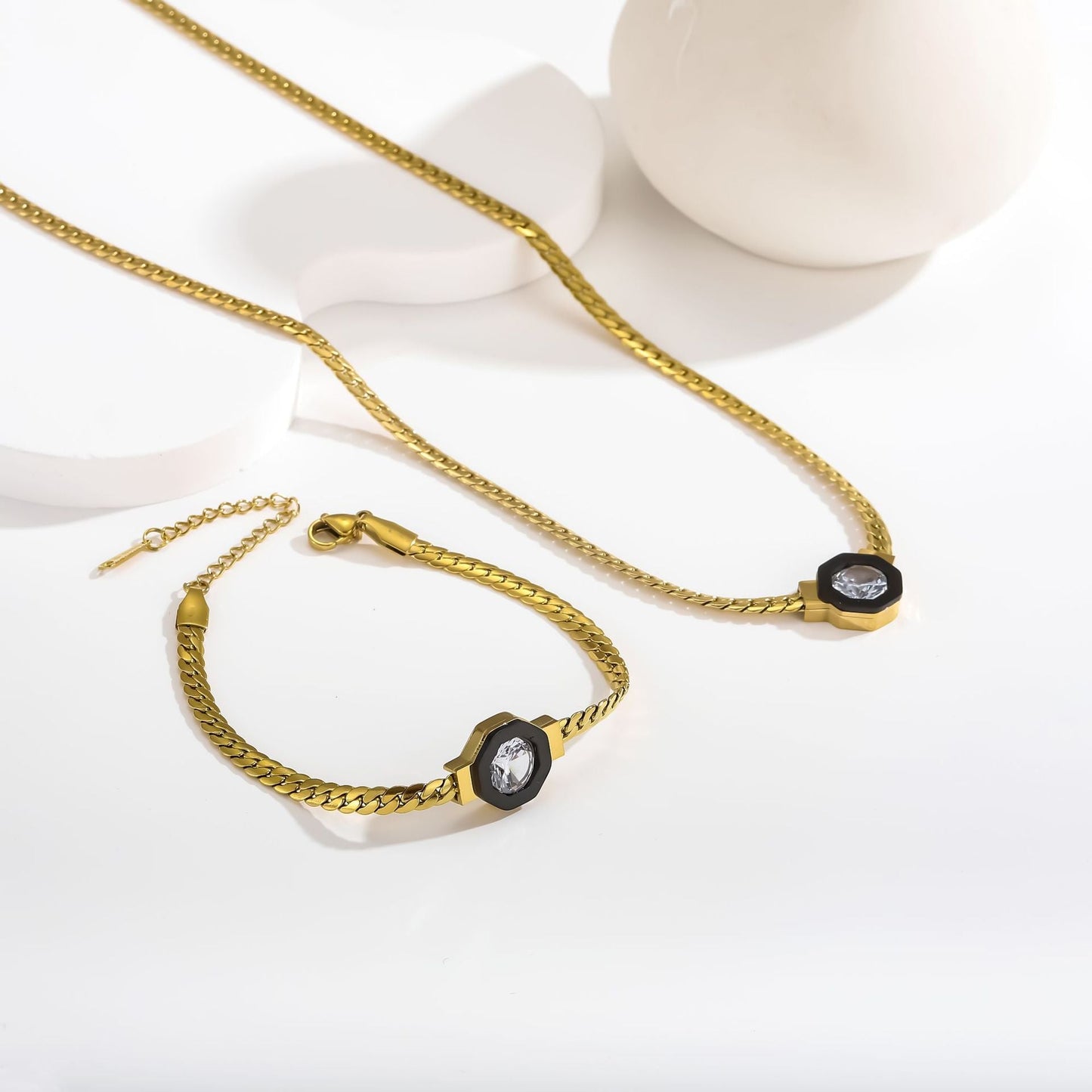 Zircon 18K Titanium Steel Bracelet