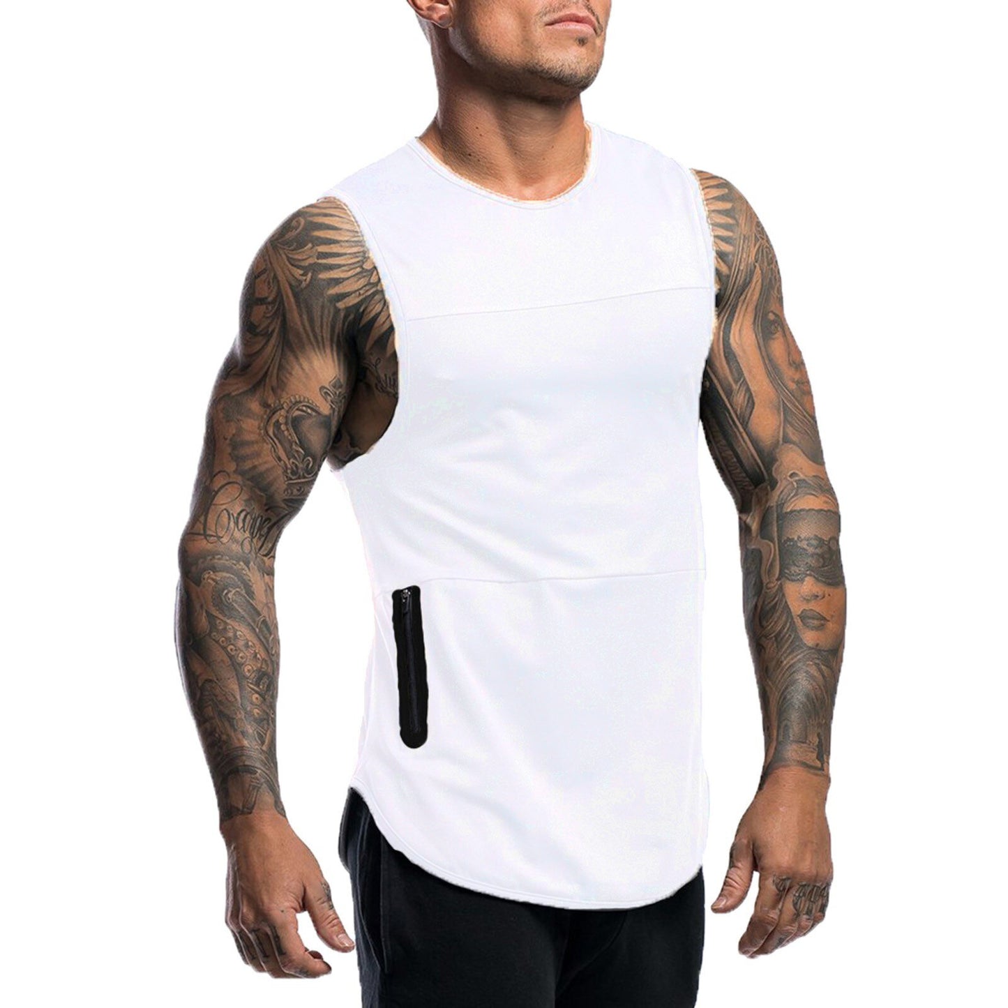 Tank top with zip pocket