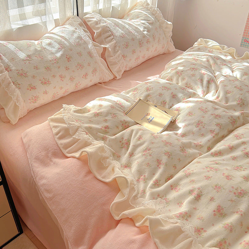 Milk velvet bed four piece set