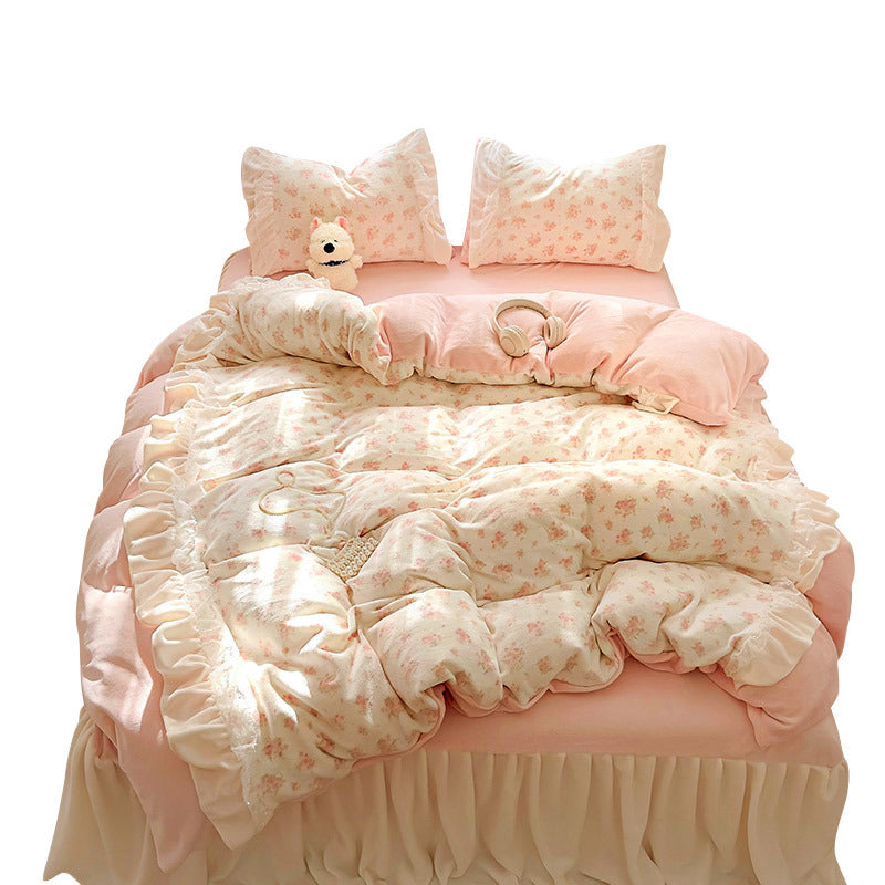 Milk velvet bed four piece set