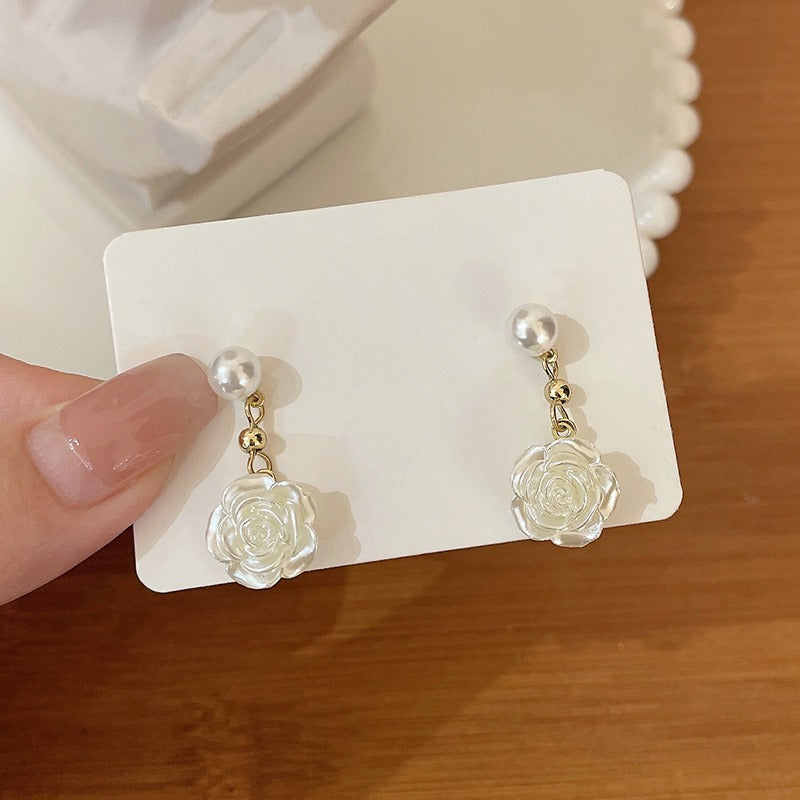 Camellia flower earrings