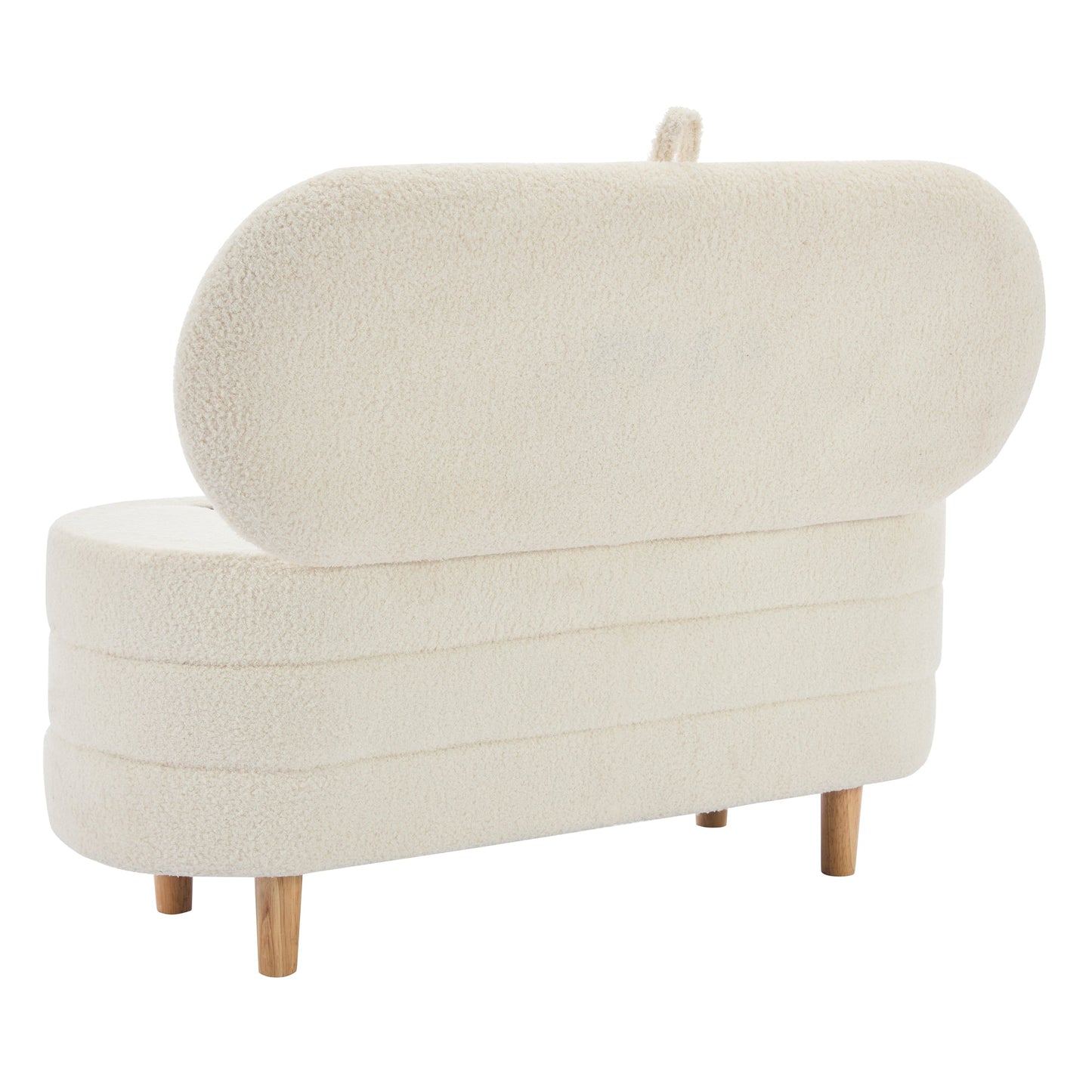 Sherpa Fabric Storage Ottoman