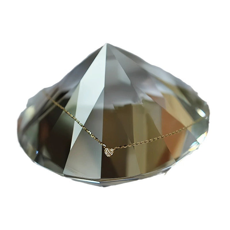 S925 pure silver plated with 14K gold mini heart necklace