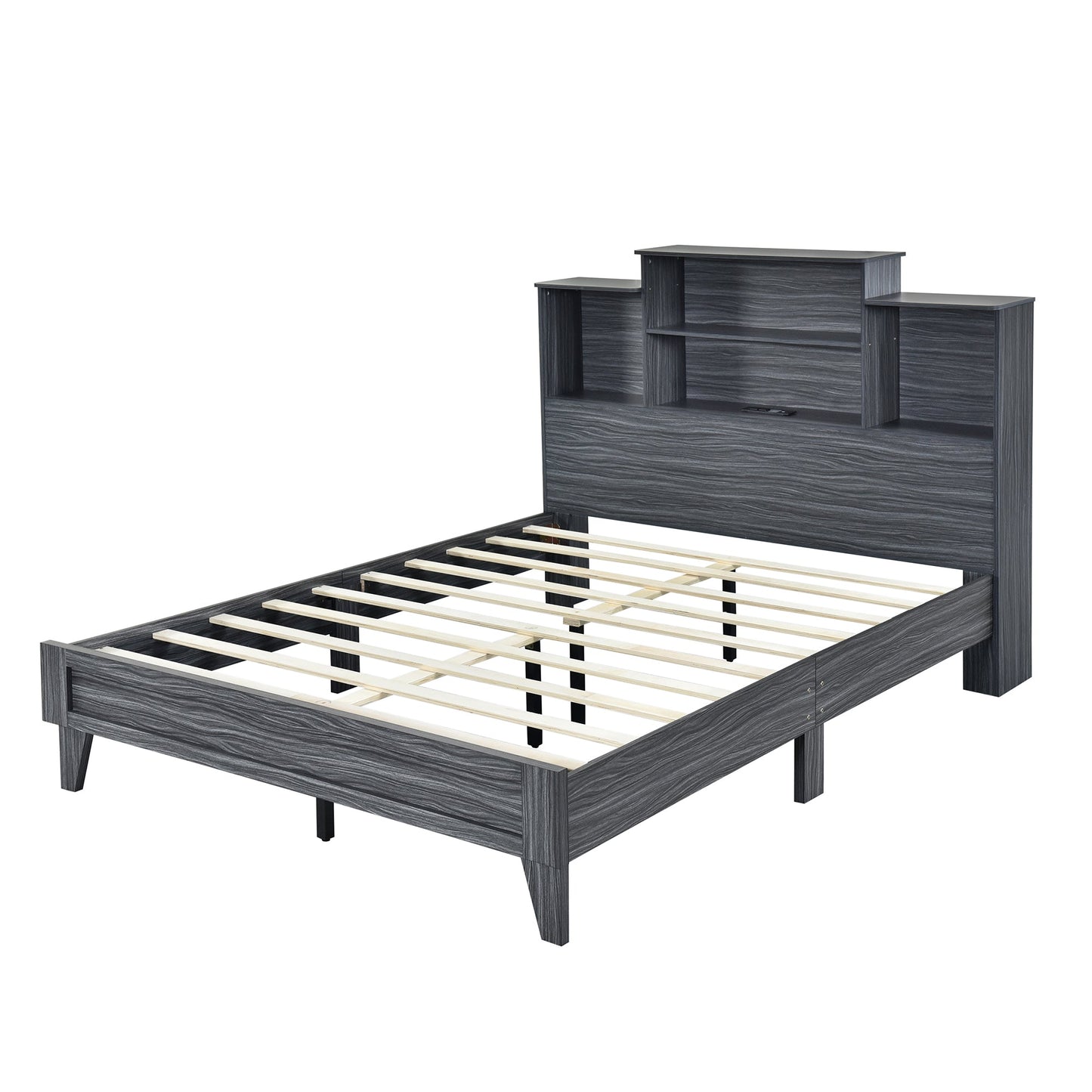 Queen Size Storage Platform Bed Frame