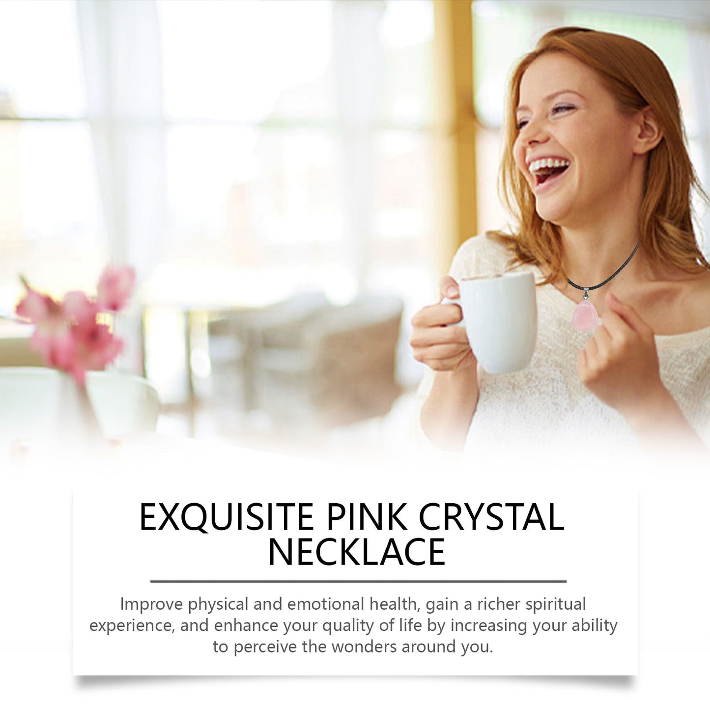 Hoexe Exquisite Powder Crystal Necklace