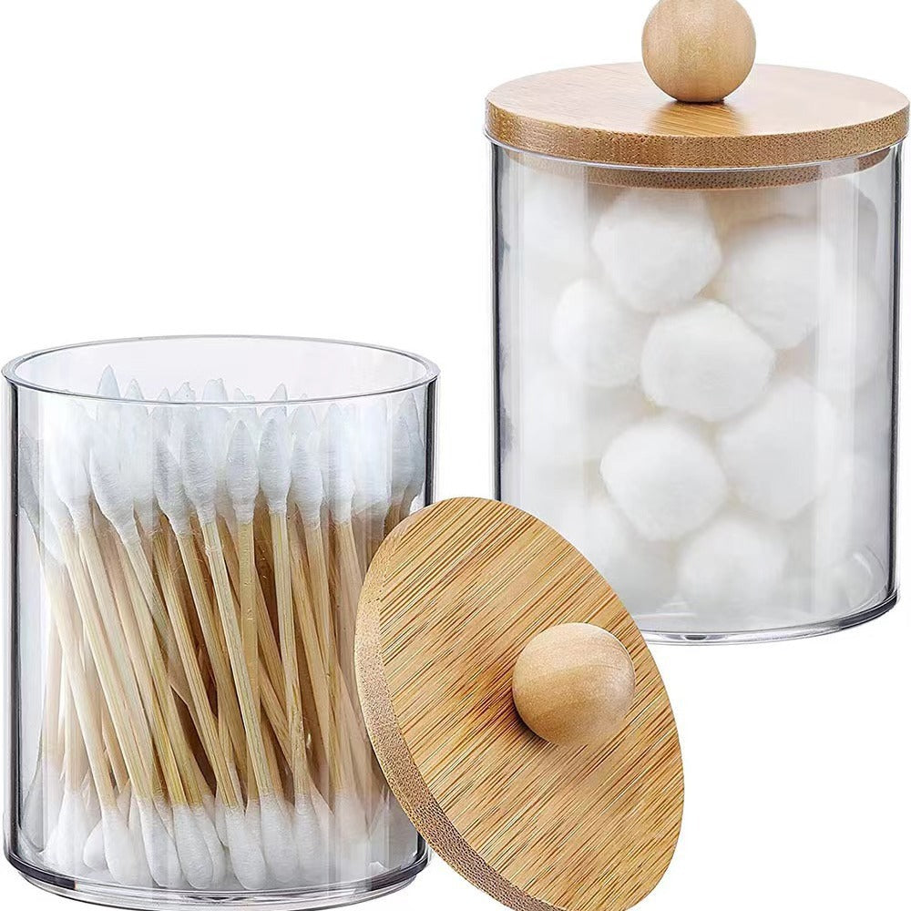 Bamboo cover round container
