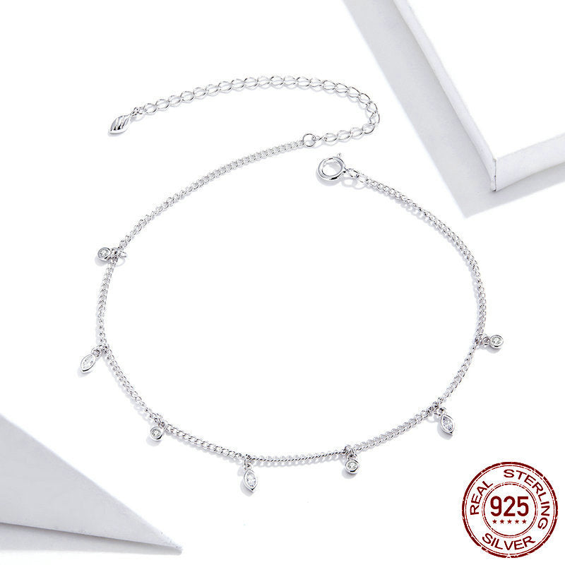Tassel anklet pure silver S925