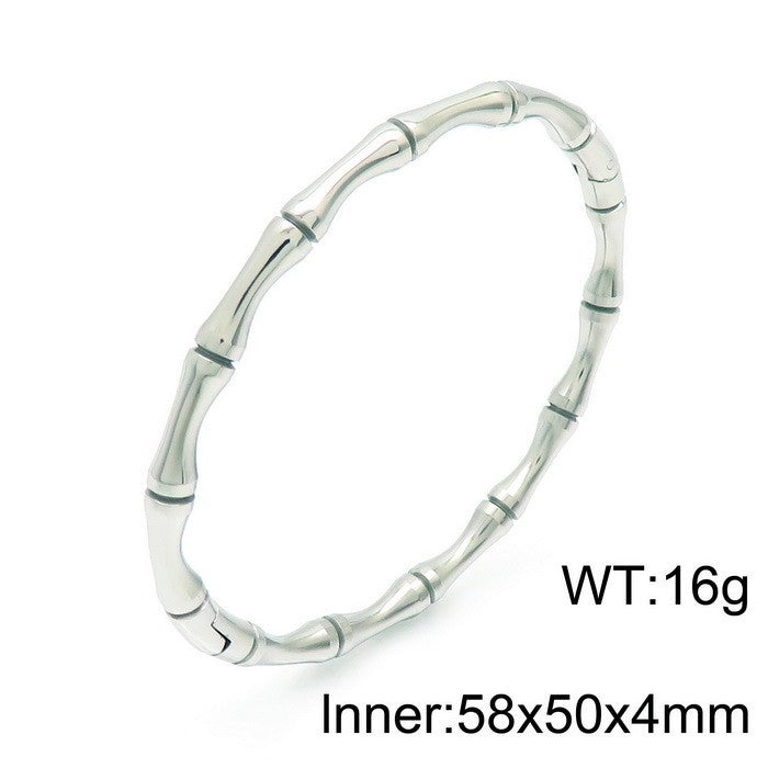 Bamboo Joint Design Stainless Steel Bracelet