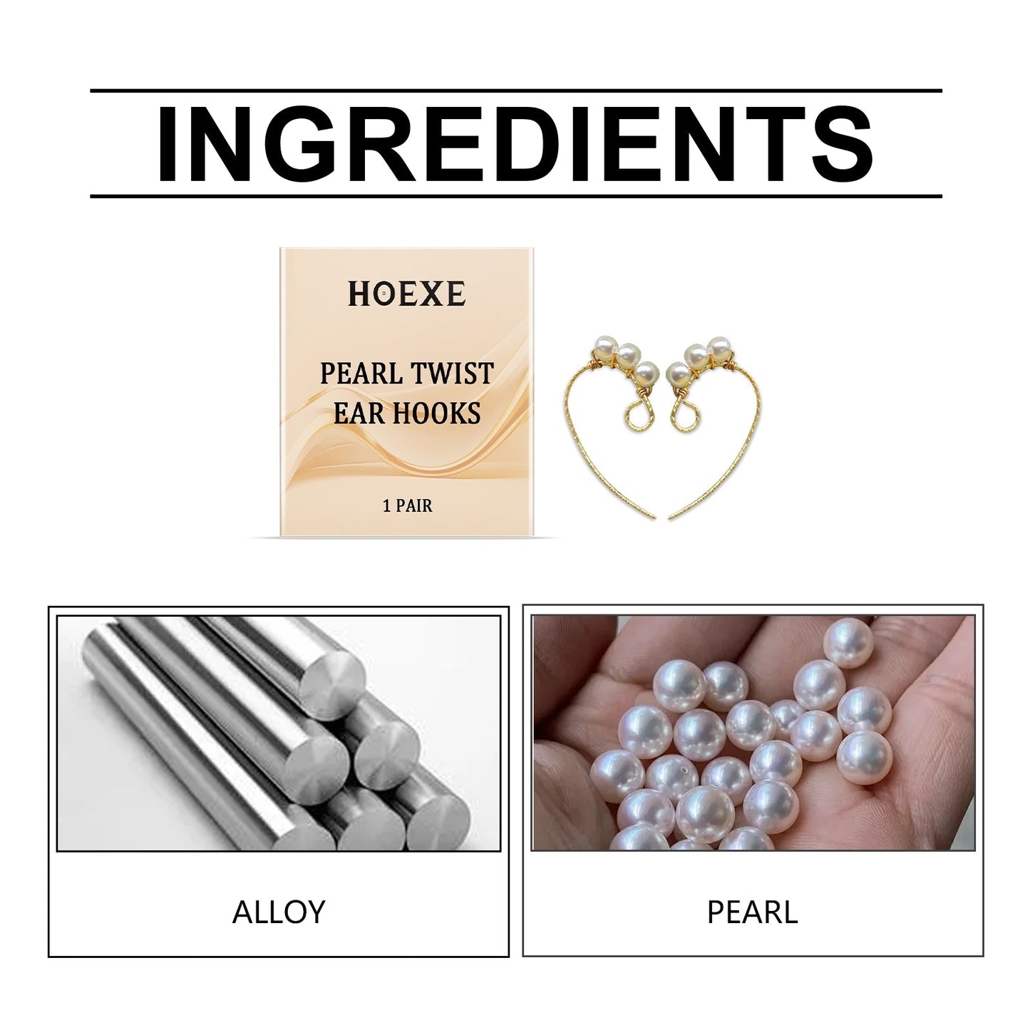 Hoexe Pearl Twist Ear Hook All-In-One Ear clip