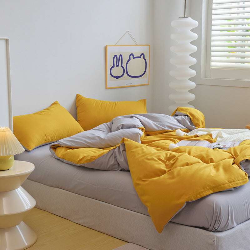 Solid Color 4 Piece Bedding Set