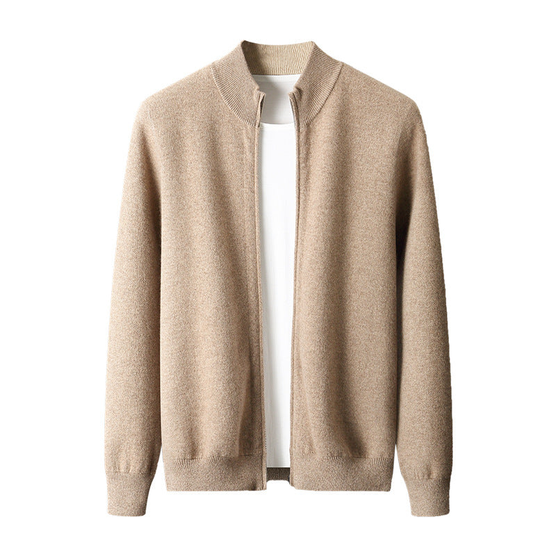 Wool Zip-Up Cardigan
