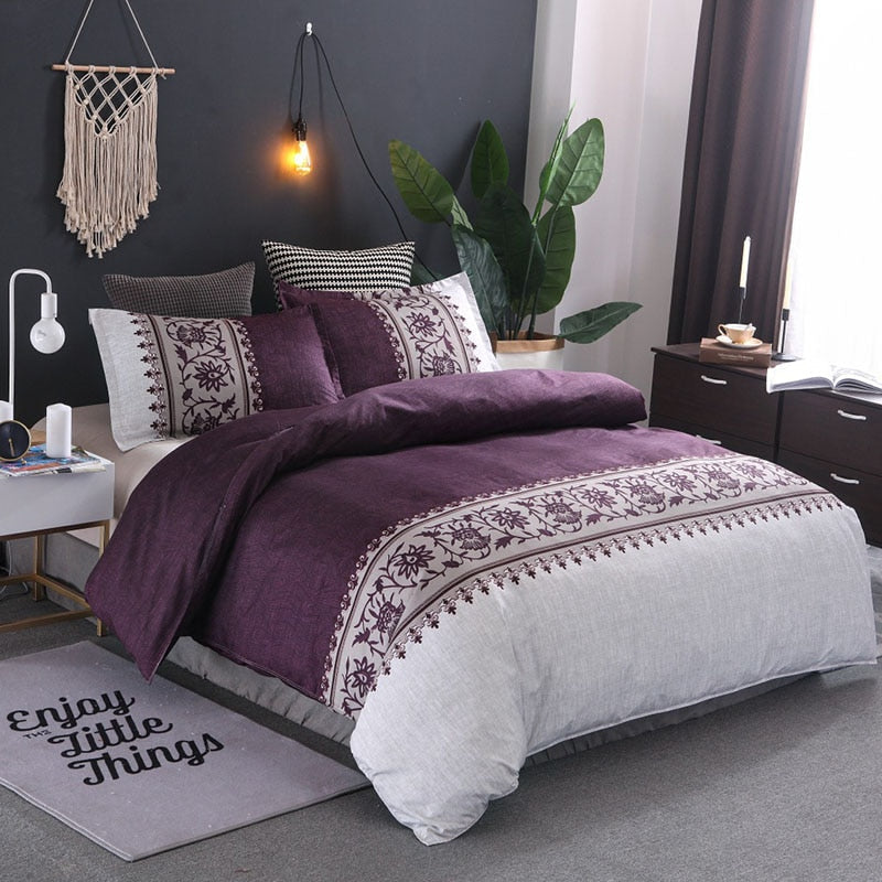 Plain Printed Bedding Set