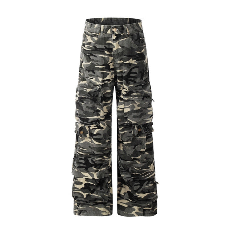 Multi pocket straight leg pants