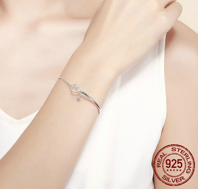 S925 heart silver bracelet