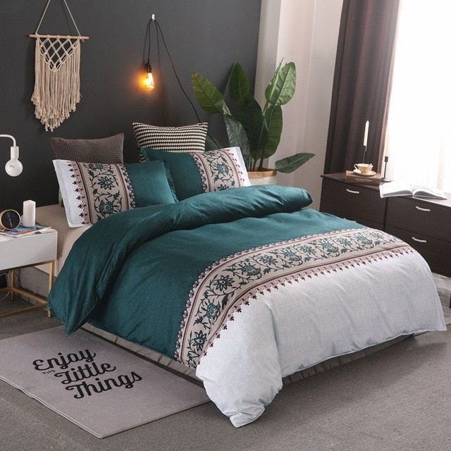 Plain Printed Bedding Set