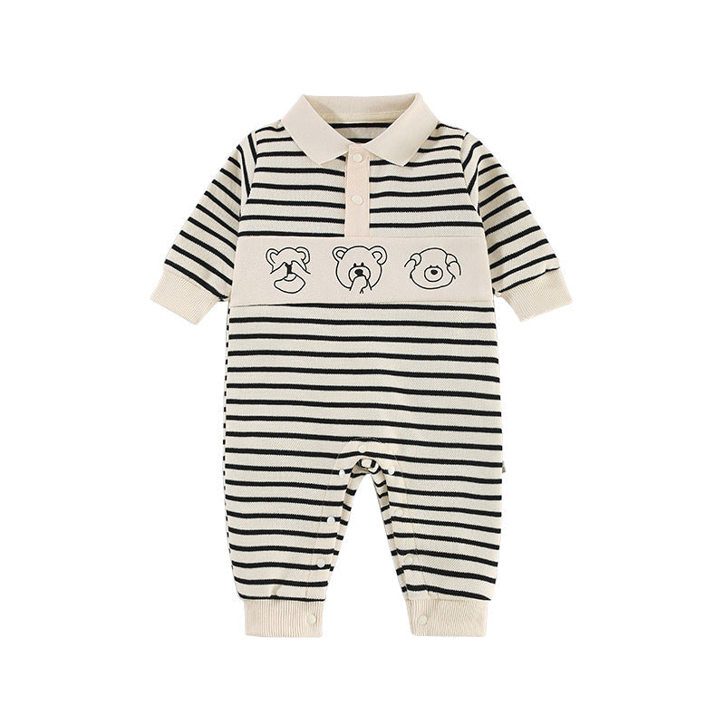 Striped Bear Newborn Onesie