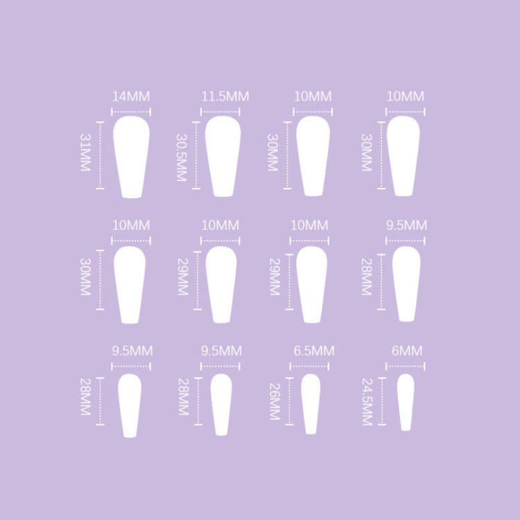 24 Pieces Press On Nails French Ballet Manicure