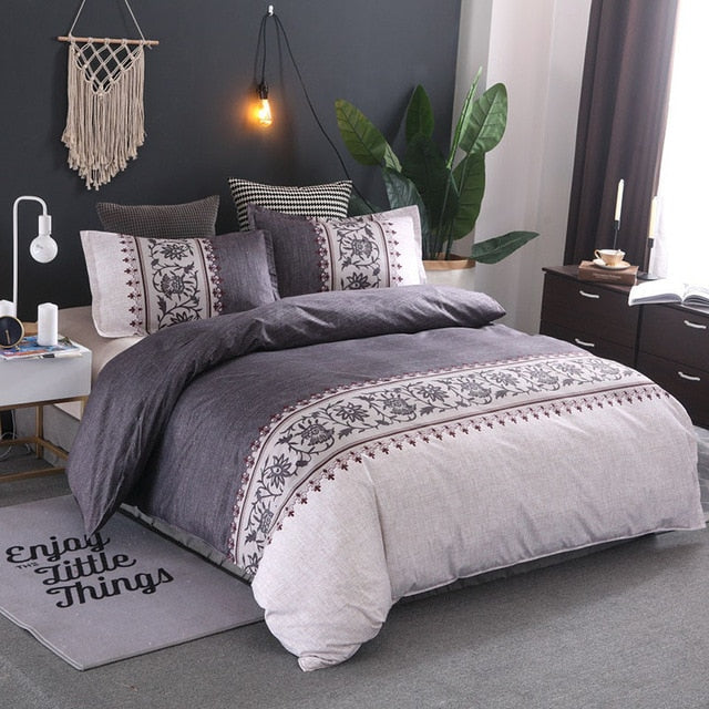 Plain Printed Bedding Set