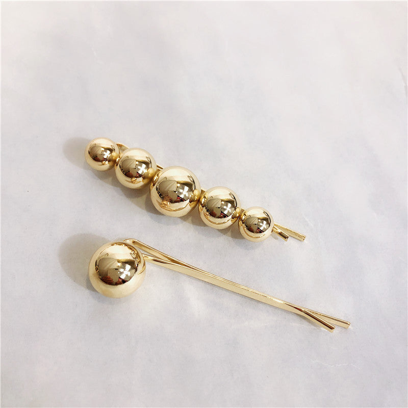 Gold Color Ball Hair Clips