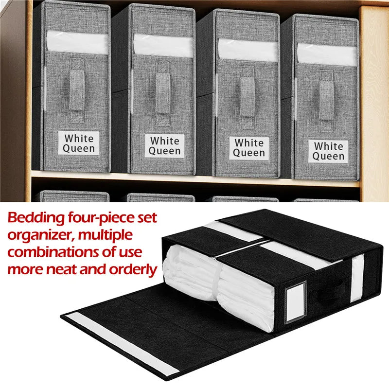 Bed Sheet Set Storage Organizer
