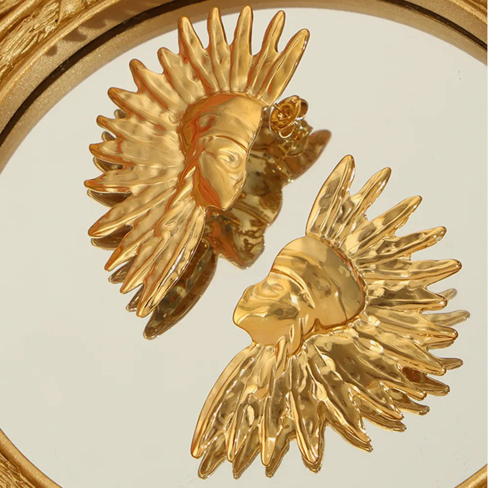 Titanium steel gold-plated earrings