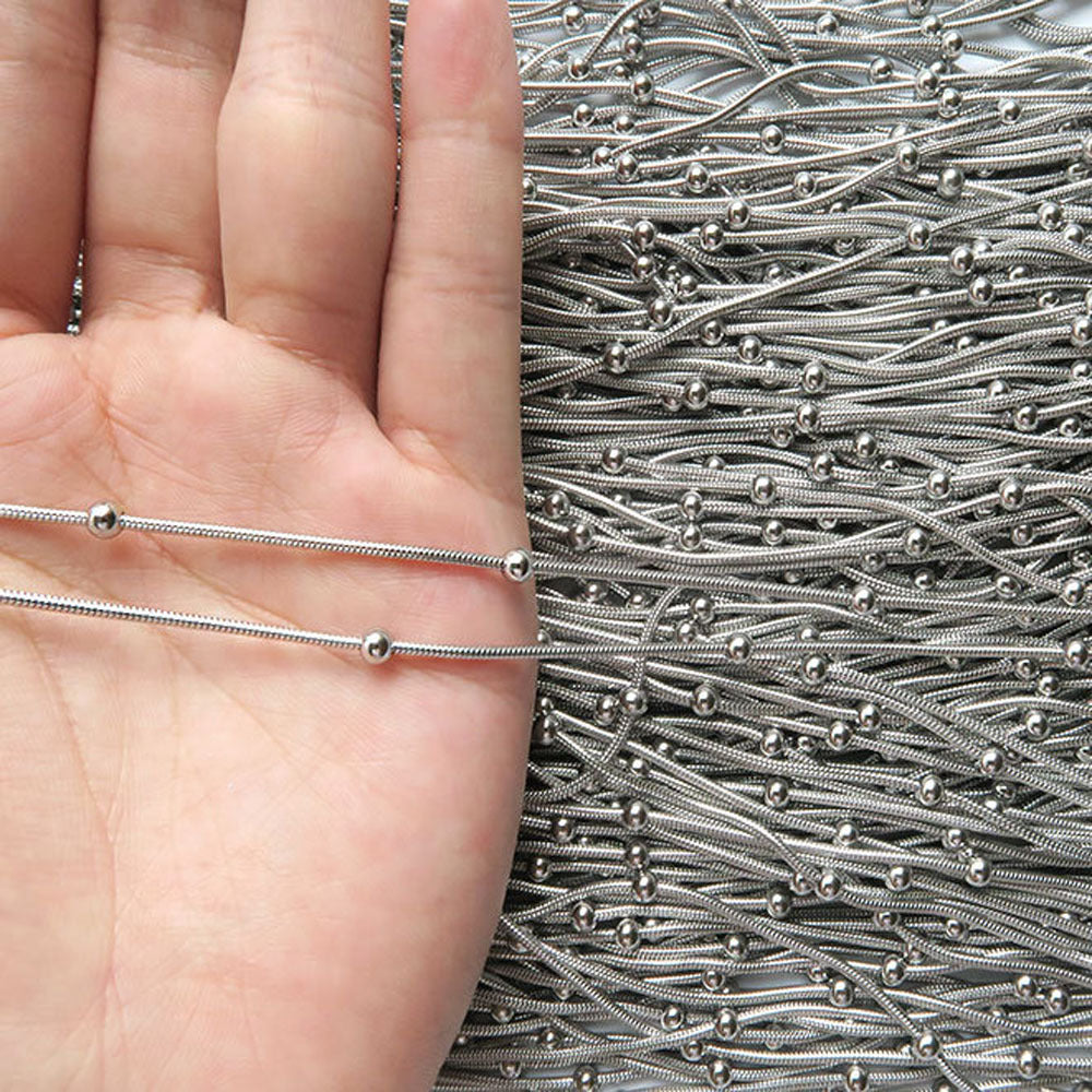 Stainless steel round snake bag necklace